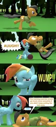 Size: 1920x4320 | Tagged: safe, artist:red4567, derpibooru import, quibble pants, rainbow dash, pony, common ground, 3d, aaugh!, ball, buckball, charlie brown, comic, fail, source filmmaker