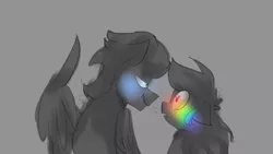 Size: 1280x720 | Tagged: safe, artist:soarindashbestship, derpibooru import, rainbow dash, soarin', pony, 30 day soarindash challenge, blushing, female, heart eyes, male, monochrome, shipping, soarindash, straight, wingding eyes