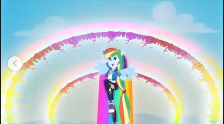 Size: 750x416 | Tagged: safe, derpibooru import, screencap, rainbow dash, equestria girls, equestria girls series, run to break free, spoiler:eqg series (season 2), clothes, converse, double sonic rainboom, ponied up, shoes, sneakers, sonic rainboom