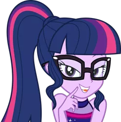Size: 2329x2361 | Tagged: safe, artist:phucknuckl, derpibooru import, sci-twi, twilight sparkle, equestria girls, equestria girls series, i'm on a yacht, spoiler:eqg series (season 2), adorasexy, adorkable, adorkasexy, biting, cheeky, clothes, cute, dork, female, glasses, looking at you, ponytail, sexy, simple background, sleeveless, solo, tongue bite, transparent background, twiabetes, vector
