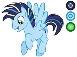 Size: 2036x1496 | Tagged: safe, artist:diamond-chiva, derpibooru import, oc, oc:typhoon dash, pegasus, pony, male, offspring, parent:rainbow dash, parent:soarin', parents:soarindash, reference sheet, simple background, solo, stallion, transparent background