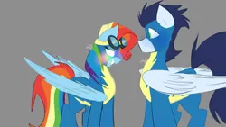 Size: 1280x720 | Tagged: safe, artist:soarindashbestship, derpibooru import, rainbow dash, soarin', pony, 30 day soarindash challenge, clothes, female, male, rainbow fash, shipping, soarindash, straight, uniform, wonderbolts, wonderbolts uniform