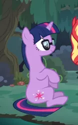 Size: 314x503 | Tagged: safe, derpibooru import, screencap, sci-twi, twilight sparkle, ponified, pony, unicorn, equestria girls, equestria girls series, spring breakdown, spoiler:eqg series (season 2), cropped, equestria girls ponified, glasses, sitting, smiling, solo focus, unicorn sci-twi