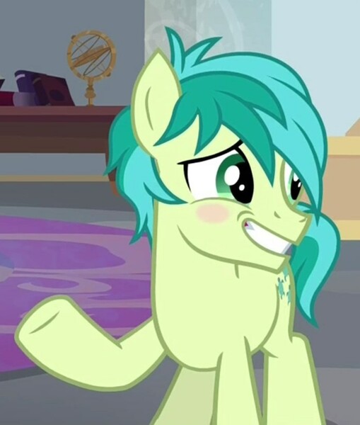 Size: 698x823 | Tagged: safe, derpibooru import, screencap, sandbar, earth pony, pony, she's all yak, blushing, cropped, cute, hooves, male, sandabetes, solo, stupid sexy sandbar