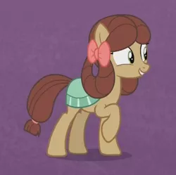 Size: 475x474 | Tagged: safe, derpibooru import, screencap, yona, ponified, pony, she's all yak, bow, cropped, hair bow, monkey swings, pony yona, solo, species swap