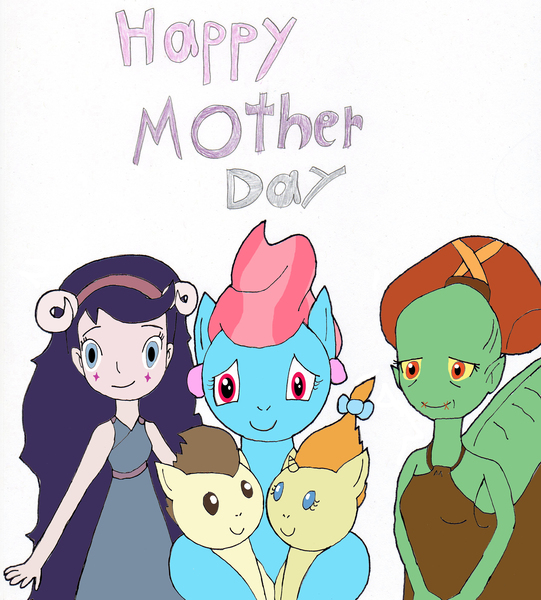 Size: 2543x2820 | Tagged: artist:pokeneo1234, crossover, cup cake, derpibooru import, festivia butterfly, food, mother's day, oddworld, pound cake, pumpkin cake, queen sam, safe, star vs the forces of evil