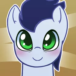 Size: 1000x1000 | Tagged: safe, artist:puetsua, derpibooru import, part of a set, soarin', pegasus, pony, abstract background, avatar, blushing, bust, cute, looking at you, male, portrait, smiling, soarinbetes, solo, stallion