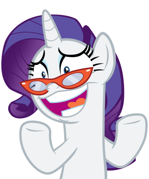 Size: 4990x6000 | Tagged: safe, artist:famousmari5, derpibooru import, rarity, pony, unicorn, .mov, dress.mov, she's all yak, absurd resolution, faic, female, glasses, mare, open mouth, rarity's glasses, simple background, solo, transparent background, vector