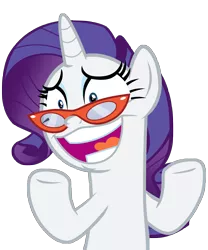 Size: 4990x6000 | Tagged: safe, artist:famousmari5, derpibooru import, rarity, pony, unicorn, .mov, dress.mov, she's all yak, absurd resolution, faic, female, glasses, mare, open mouth, rarity's glasses, simple background, solo, transparent background, vector