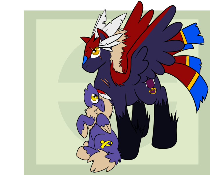 Size: 1200x1000 | Tagged: safe, artist:savannaeve, derpibooru import, ponified, braviary, pony, rufflet, pokémon