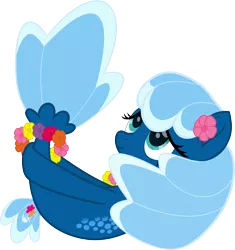 Size: 6000x6393 | Tagged: artist:pilot231, calm, derpibooru import, flower on ear, holding tail, lei, movie accurate, oc, oc:sea foam ep, safe, seaponified, seapony (g4), solo, species swap, unofficial characters only, vector