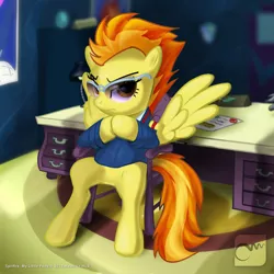 Size: 800x800 | Tagged: artist:marzzel, clothes, derpibooru import, safe, spitfire, spitfire's eyebrows, uniform