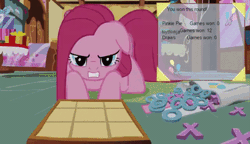 Size: 455x262 | Tagged: semi-grimdark, artist:drud:14, derpibooru import, pinkie pie, earth pony, pony, angry, animated, don't fuck with pinkie pie, female, flash game, game, it was at this moment that she knew she fucked up, mare, murder, pink tac toe, pinkamena diane pie, rage, rage quit, snorting, solo, sugarcube corner, tic tac toe
