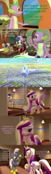 Size: 1920x6480 | Tagged: safe, artist:papadragon69, derpibooru import, bon bon, octavia melody, princess cadance, shining armor, spike, sweetie drops, alicorn, dragon, pony, comic:spike's cyosa, 3d, armor, backpack, candy, comic, crystal empire, crystal guard, crystal guard armor, cyoa, food, friendship express, implied flurry heart, implied prince rutherford, implied twilight sparkle, lollipop, older, older spike, soda, source filmmaker, teenage spike, teenager, toblerone, train, winged spike