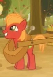 Size: 256x369 | Tagged: safe, derpibooru import, screencap, big macintosh, bright mac, earth pony, pony, going to seed, big macintosh's yoke, colt, colt big macintosh, cropped, cute, macabetes, male, smiling, solo, yoke, younger