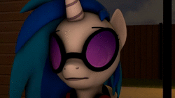 Size: 1280x720 | Tagged: safe, artist:quicktimepony, derpibooru import, vinyl scratch, pony, unicorn, 3d, animated, glasses, oasis (band), practice, singing, solo, song, sound, source filmmaker, stop crying your eyes out (song), webm