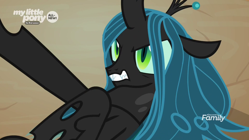 Size: 1920x1080 | Tagged: angry, changeling, changeling queen, derpibooru import, female, frenemies (episode), on back, queen chrysalis, safe, screencap, solo