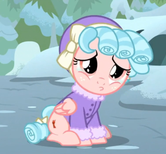 Size: 539x500 | Tagged: safe, derpibooru import, screencap, cozy glow, pegasus, pony, frenemies (episode), clothes, cozy glow is best facemaker, cozybetes, cropped, cute, female, filly, foal, hat, pouting, sad, sitting, snow, solo, winter outfit