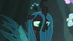 Size: 1920x1080 | Tagged: changeling, changeling queen, cozy glow, derpibooru import, female, frenemies (episode), queen chrysalis, safe, screencap, solo focus