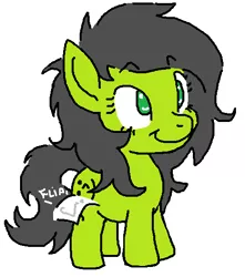 Size: 465x525 | Tagged: safe, artist:lockhe4rt, derpibooru import, oc, oc:anonfilly, unofficial characters only, earth pony, pony, :^), fake cutie mark, female, filly, simple background, smiling, solo, white background