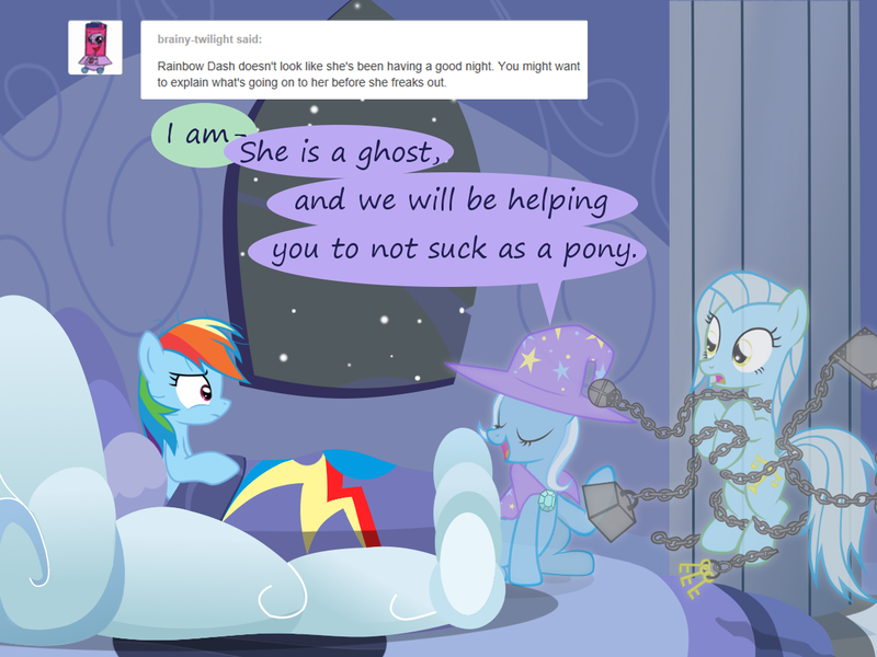 Size: 1200x900 | Tagged: safe, artist:evil-dec0y, derpibooru import, rainbow dash, trixie, oc, oc:ghost, pony, comic:trixie vs., comic:trixie vs. hearth's warming, comic