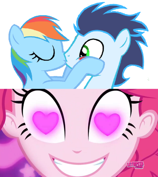 Size: 852x954 | Tagged: safe, artist:mlpfan3991, derpibooru import, pinkie pie, rainbow dash, soarin', pony, eqg summertime shorts, equestria girls, female, male, meme, pinkie's eyes, shipping, soarindash, straight