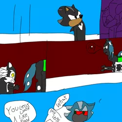 Size: 1000x1000 | Tagged: artist:mylittlebicks, cheeselegs, crossover, derpibooru import, infinite (character), mephiles the dark, queen chrysalis, safe, sonic the hedgehog (series), zero the jackal