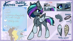 Size: 1920x1080 | Tagged: safe, artist:kateponylover, derpibooru import, oc, oc:karren darkkitty, unofficial characters only, pegasus, pony, bandage, can't fly, flightless, reference sheet