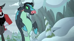 Size: 1920x1080 | Tagged: centaur, cloven hooves, derpibooru import, disguise, disguised changeling, female, frenemies (episode), lord tirek, ophiotaurus, queen chrysalis, safe, screencap