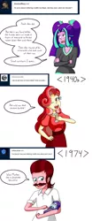 Size: 1000x2400 | Tagged: safe, artist:jake heritagu, derpibooru import, aria blaze, oc, oc:glittering graffiti, oc:smooth tone, oc:victory belle, comic:aria's archives, equestria girls, baby, clothes, comic, dialogue, female, hoodie, male, offspring, parent:adagio dazzle, parent:aria blaze, simple background, speech bubble, teething ring, vulgar, white background