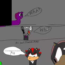 Size: 1000x1000 | Tagged: artist:mylittlebicks, comic:time of pony and animals, crossover, derpibooru import, edge, infinite (character), mephiles the dark, safe, shadow the hedgehog, sonic the hedgehog (series), tempest shadow