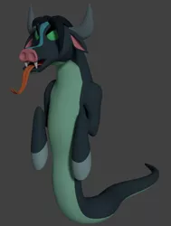 Size: 816x1080 | Tagged: safe, artist:dracagon, derpibooru import, queen chrysalis, ophiotaurus, frenemies (episode), 3d, disguise, disguised changeling, fangs, female, forked tongue, solo, tongue out, wip