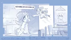 Size: 1280x721 | Tagged: safe, artist:icychamber, derpibooru import, rarity, pony, comic:the secret life of rarity, comic, jumping, onomatopoeia, rarity's parents, speech bubble