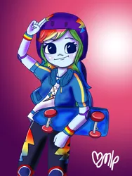 Size: 1536x2048 | Tagged: safe, artist:drawmlploveartlol, derpibooru import, rainbow dash, equestria girls, equestria girls series, sic skateboard, spoiler:eqg series (season 2), female, geode of super speed, magical geodes, skateboard