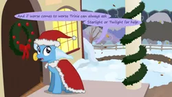 Size: 1280x720 | Tagged: safe, artist:evil-dec0y, derpibooru import, trixie, pony, comic:trixie vs., comic:trixie vs. hearth's warming, comic, implied starlight glimmer, implied twilight sparkle