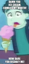 Size: 500x1075 | Tagged: safe, derpibooru import, edit, edited screencap, screencap, mint chip, equestria girls, equestria girls series, run to break free, spoiler:eqg series (season 2), cropped, family guy, food, ice cream, male, solo, tongue out