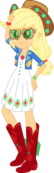 Size: 2276x7276 | Tagged: safe, artist:digimonlover101, derpibooru import, applejack, equestria girls, equestria girls series, spoiler:eqg series (season 2), applejack's festival hat, applejack's hat, clothes, cowboy hat, female, freckles, glasses, hat, high res, music festival outfit, simple background, solo, stetson, transparent background, vector