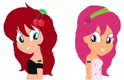 Size: 1280x822 | Tagged: safe, artist:mapleb, derpibooru import, oc, oc:cherry cheesecake, equestria girls, equestria girls series, i'm on a yacht, spoiler:eqg series (season 2), base used, equestria girls-ified, raspberry torte, tattoo