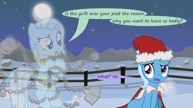 Size: 1280x720 | Tagged: safe, artist:evil-dec0y, derpibooru import, trixie, oc, pony, comic:trixie vs., comic:trixie vs. hearth's warming, christmas, clothes, comic, costume, hat, holiday, santa costume, santa hat