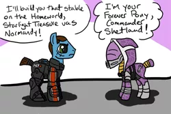 Size: 900x600 | Tagged: safe, derpibooru import, ponified, pony, ask abrasive tali, armor, commander shepard, mass effect, n7, n7 armor, tali'zorah vas normandy, toy, tumblr