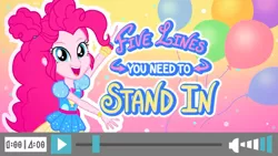 Size: 1440x811 | Tagged: safe, derpibooru import, pinkie pie, equestria girls, equestria girls series, five lines you need to stand in, spoiler:eqg series (season 2), cute, diapinkes, title card