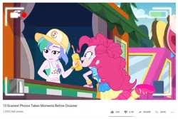 Size: 1229x822 | Tagged: safe, derpibooru import, edit, edited screencap, screencap, pinkie pie, summer solstice (character), equestria girls, equestria girls series, five lines you need to stand in, spoiler:eqg series (season 2), female, food truck, meme, not celestia, top 10, youtube