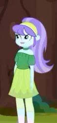 Size: 259x559 | Tagged: safe, derpibooru import, screencap, aqua blossom, equestria girls, equestria girls series, five lines you need to stand in, spoiler:eqg series (season 2), clothes, cropped, female, hairband, lipstick, skirt, socks, solo