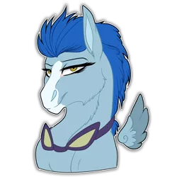 Size: 512x512 | Tagged: safe, artist:xxhuntersguardianxx, derpibooru import, nightshade, pegasus, pony, blaze (coat marking), bust, female, floating wings, goggles, lidded eyes, looking at you, mare, missing accessory, simple background, smiling, smirk, solo, sticker, transparent background, wings