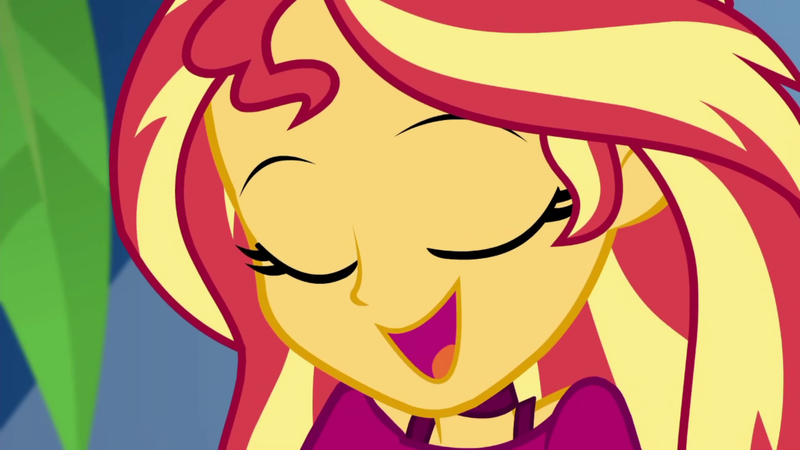 Size: 1920x1080 | Tagged: safe, derpibooru import, screencap, sunset shimmer, equestria girls, equestria girls series, i'm on a yacht, spoiler:eqg series (season 2), close-up, cute, eyes closed, female, image, open mouth, png, shimmerbetes, smiling, solo