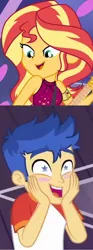 Size: 728x1958 | Tagged: safe, derpibooru import, edit, screencap, flash sentry, sunset shimmer, equestria girls, equestria girls series, spring breakdown, spoiler:eqg series (season 2), cropped, female, flashimmer, male, shipping, shipping domino, starry eyes, starstruck, straight, wingding eyes