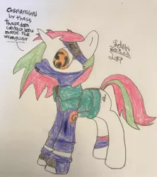 Size: 1819x2048 | Tagged: safe, artist:theanimefanz, derpibooru import, oc, oc:dj fl-@, oc:tenor kidd, unofficial characters only, pony, alternate hairstyle, bisexual pride flag, clothes, cosplay, costume, kakashi hatake, naruto, pride, pride flag