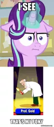 Size: 579x1370 | Tagged: caption, derpibooru import, image macro, meme, professor gold, safe, slots, starlight glimmer, text, that's my pony, that's my x, where's the gold