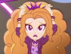 Size: 400x307 | Tagged: safe, derpibooru import, screencap, adagio dazzle, equestria girls, equestria girls series, find the magic, spoiler:eqg series (season 2), adoragio, bracelet, cropped, cute, female, looking at you, open mouth, solo, spiked wristband, wristband