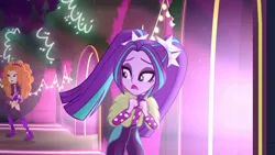 Size: 1336x752 | Tagged: safe, derpibooru import, screencap, adagio dazzle, aria blaze, sonata dusk, equestria girls, equestria girls series, find the magic, spoiler:eqg series (season 2), adoragio, cute, pigtails, the dazzlings, twintails